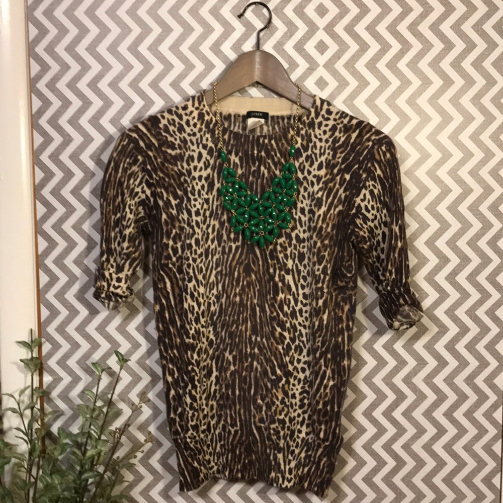 J Crew Leopard Print Tippi Sweater, S